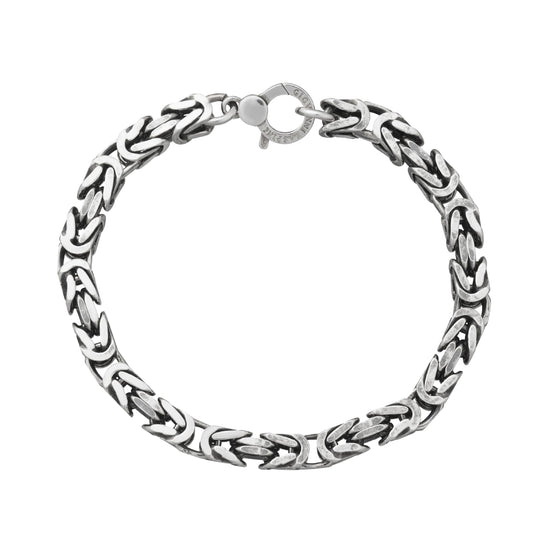 Bracciale uomo Giovanni Raspini catena bizantina quadra grande 21 cm
