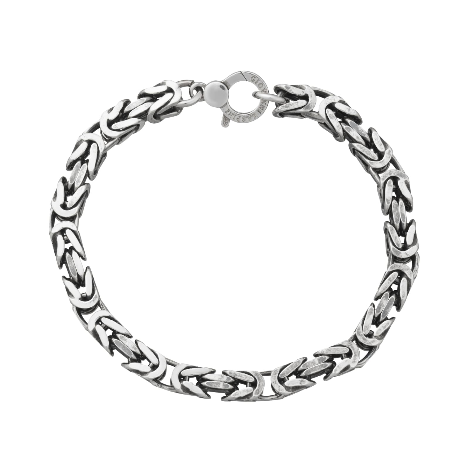 Bracciale uomo Giovanni Raspini catena bizantina quadra grande 21 cm