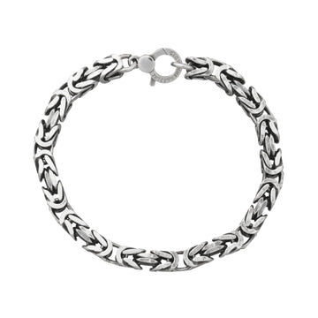 Bracciale uomo Giovanni Raspini catena bizantina quadra grande 21 cm