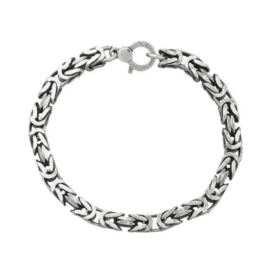 Bracciale uomo Giovanni Raspini catena bizantina quadra grande 21 cm