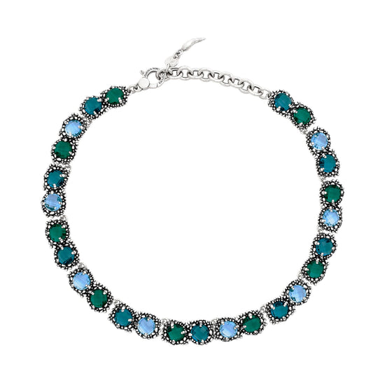 Collana Giovanni Raspini blue ivy con cristalli colorati MISURA UNICA
