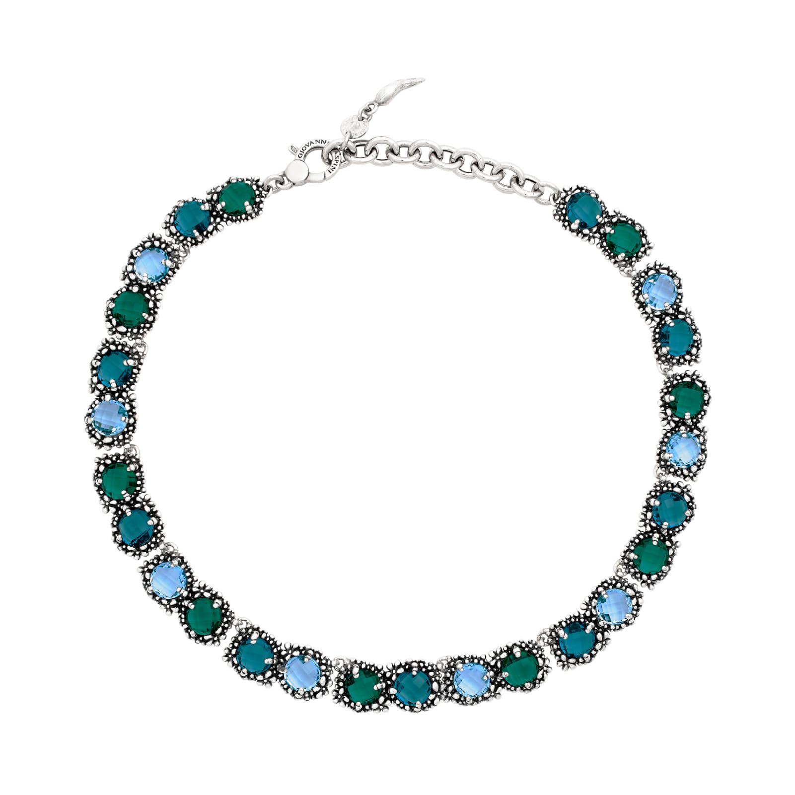 Collana Giovanni Raspini blue ivy con cristalli colorati MISURA UNICA