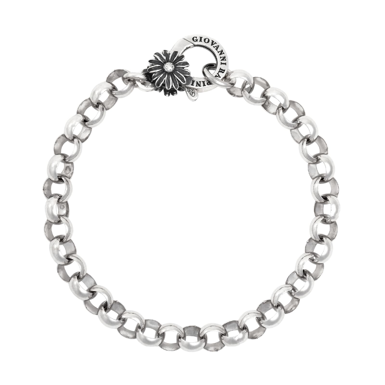 Bracciale rolò grande Giovanni Raspini chiusura margherita 20 cm