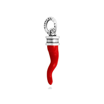 Charm Giovanni Raspini in argento con cornetto rosso MISURA UNICA