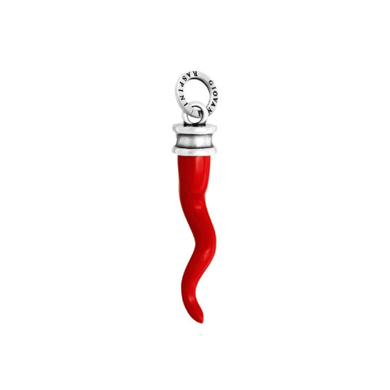 Charm Giovanni Raspini in argento con corno rosso classico MISURA UNICA