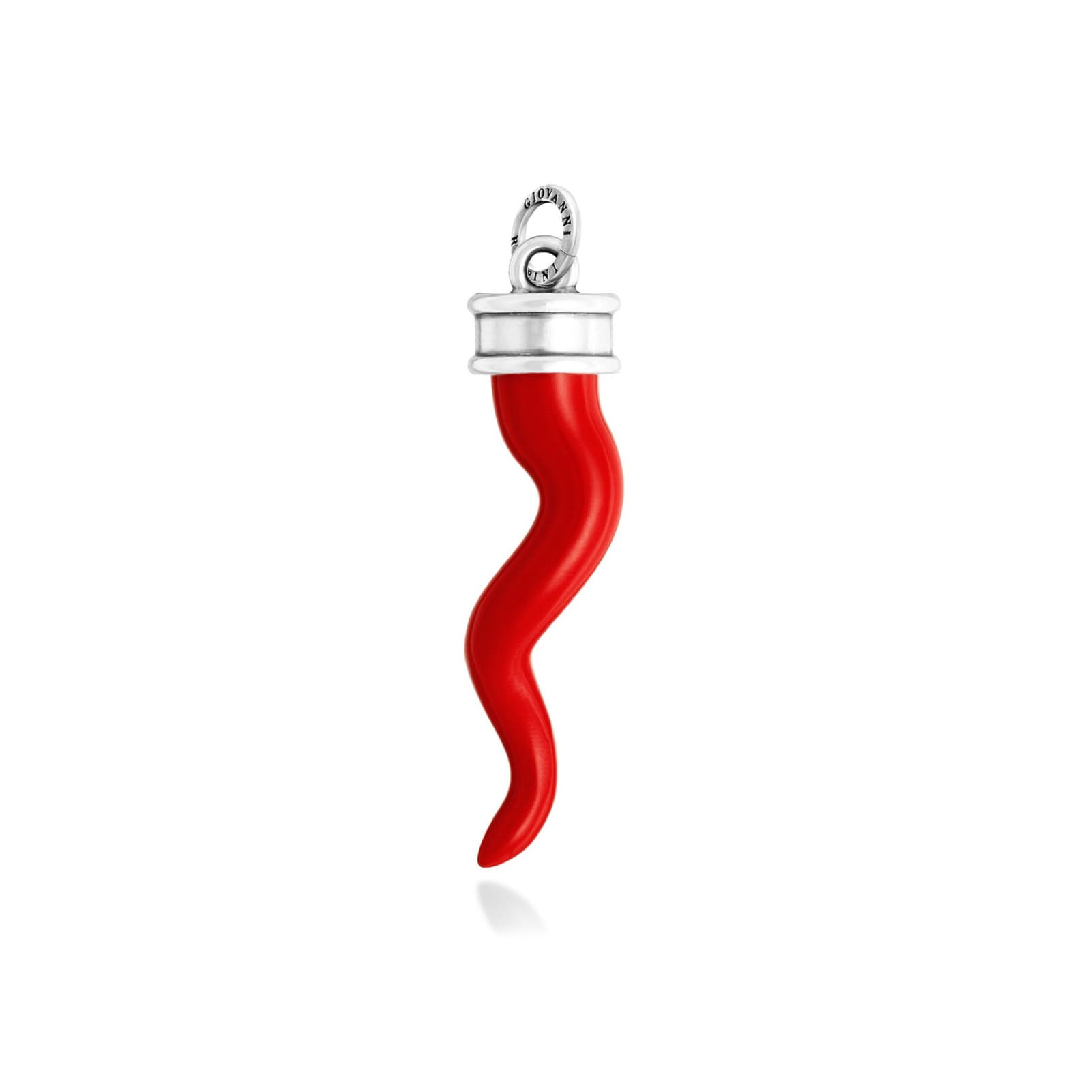Charm Giovanni Raspini in argento corno rosso classico grande MISURA UNICA