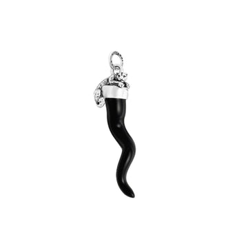 Charm Giovanni Raspini in argento corno nero con leopardo MISURA UNICA