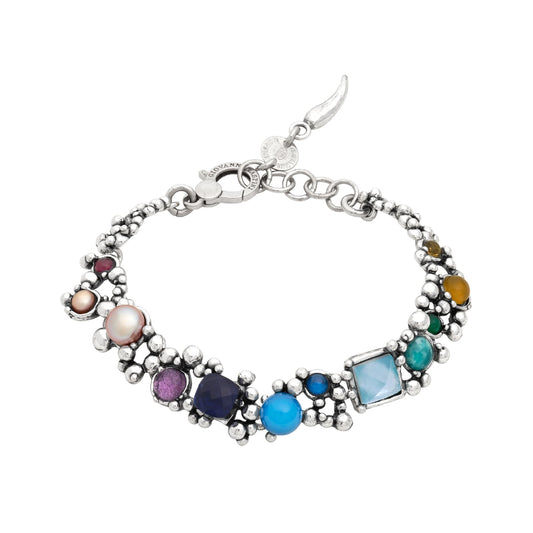 Bracciale catena Giovanni Raspini Cocktail con perle multicolor 20 cm
