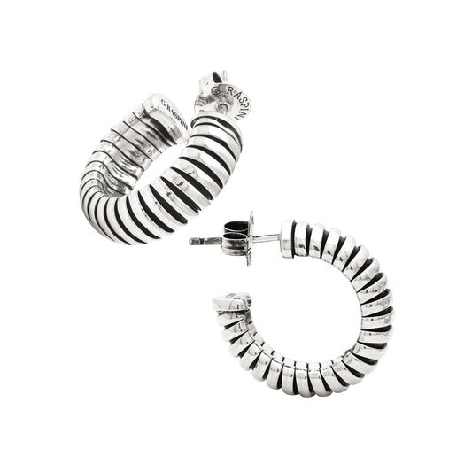 Orecchini tubogas Giovanni Raspini in argento a cerchio MISURA UNICA