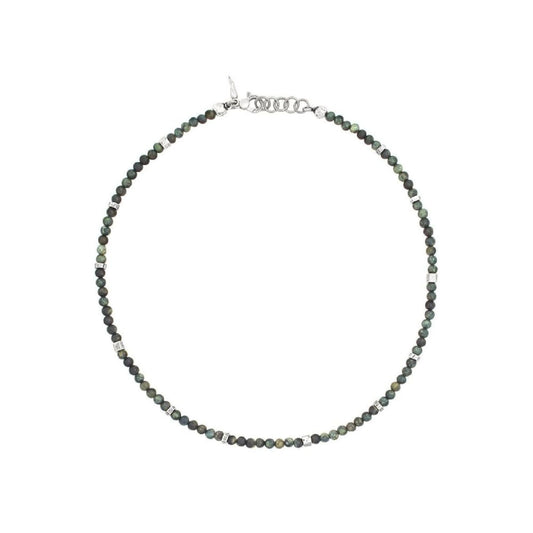 Collana girocollo Giovanni Raspini Tango con pietre verdi uomo MISURA UNICA