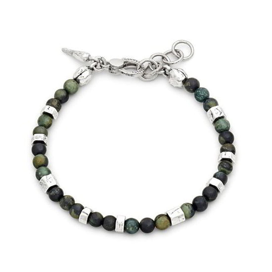 Bracciale catena Giovanni Raspini Tango con pietre verdi 20 cm