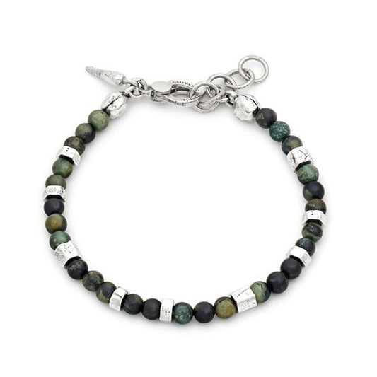 Bracciale catena Giovanni Raspini Tango con pietre verdi 20 cm