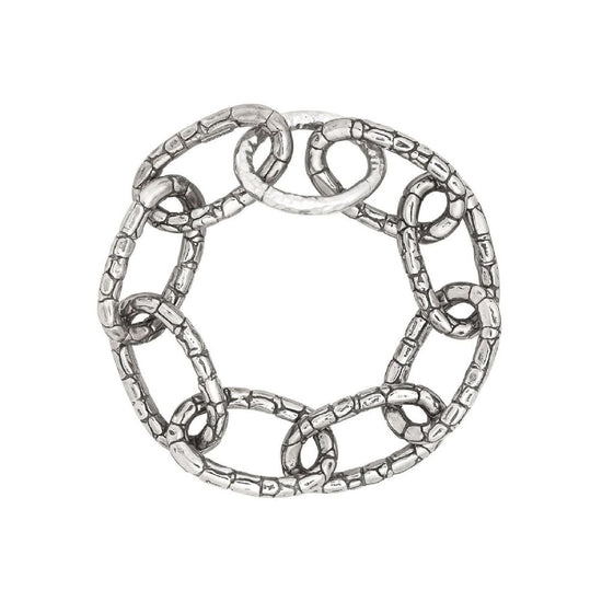 Bracciale rigido Giovanni Raspini in argento con catena croco 21 cm