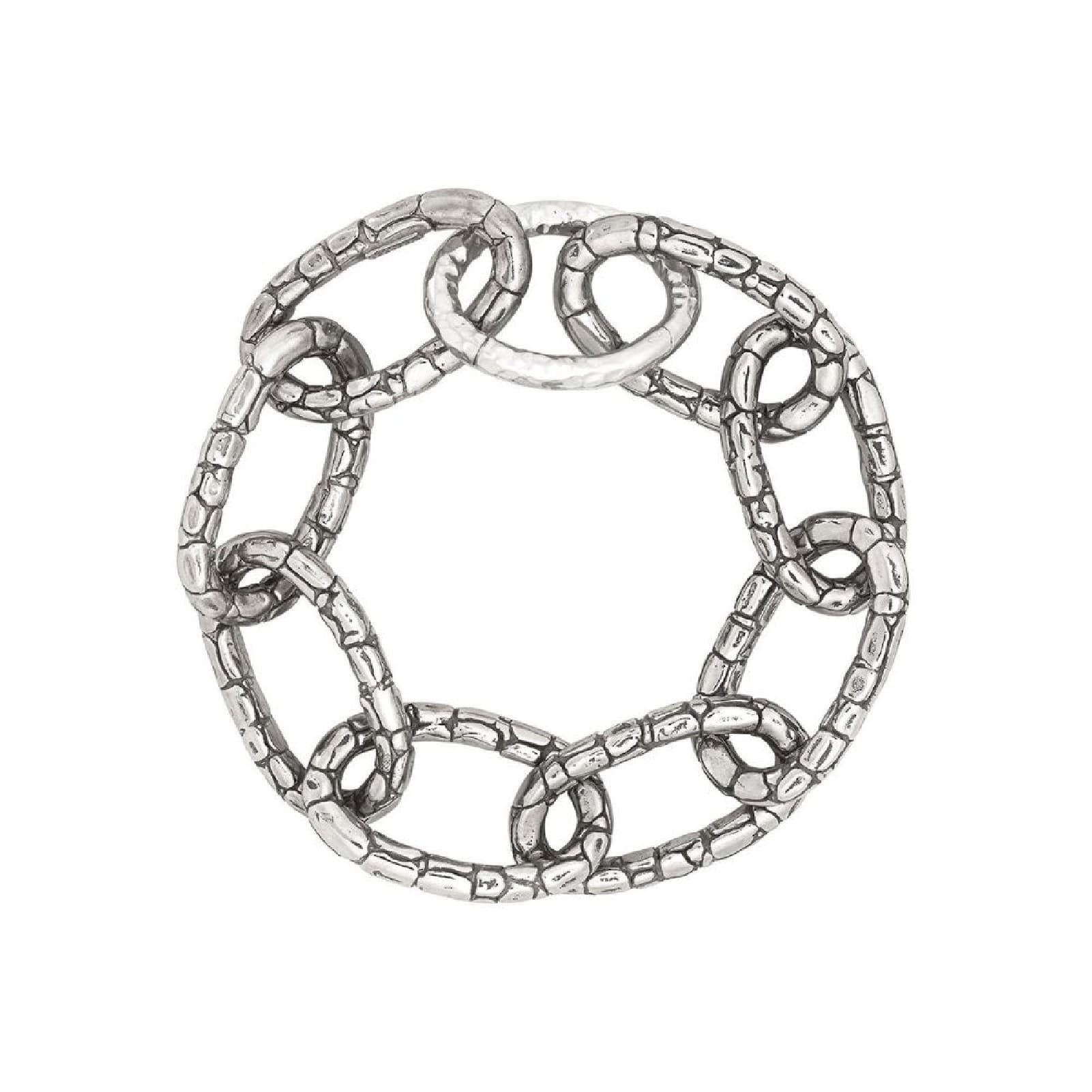 Bracciale rigido Giovanni Raspini in argento con catena croco 21 cm