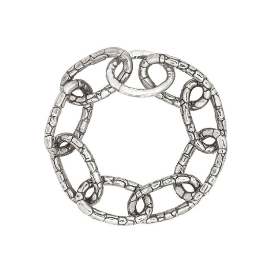 Bracciale rigido Giovanni Raspini in argento con catena croco 21 cm