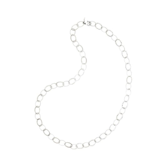 Collana lunga Giovanni Raspini in argento con maglia alternata MISURA UNICA