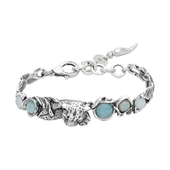 Bracciale Giovanni Raspini Blue Jaguar in argento e pietre 18 cm
