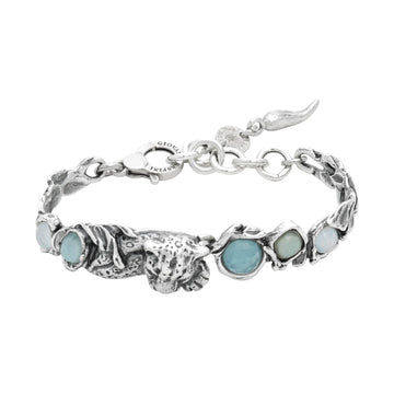 Bracciale Giovanni Raspini Blue Jaguar in argento e pietre 18 cm