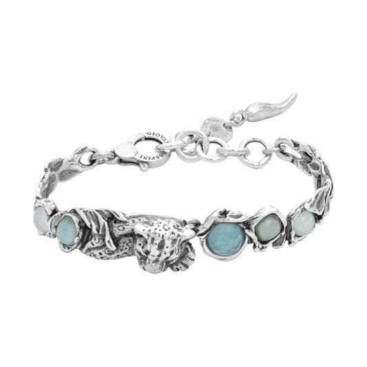 Bracciale Giovanni Raspini Blue Jaguar in argento e pietre 18 cm