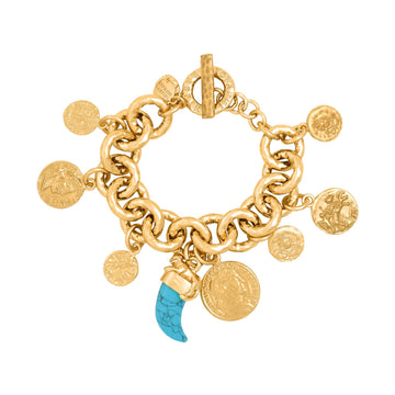 Bracciale Pueblo Monete Giovanni Raspini in bronzo dorato 21 cm