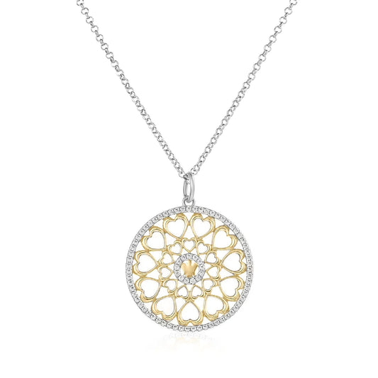 Collana Roberto Giannotti argento cerchio angelo cuori dorati MISURA UNICA