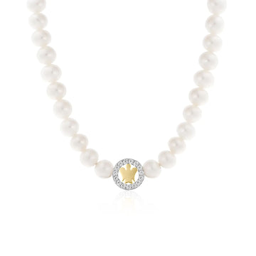 Collana Roberto Giannotti perle con angelo in argento dorato MISURA UNICA