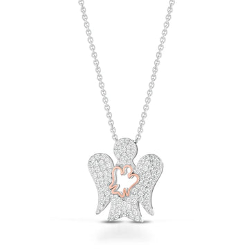Collana Roberto Giannotti in argento con angelo bianco zirconi MISURA UNICA
