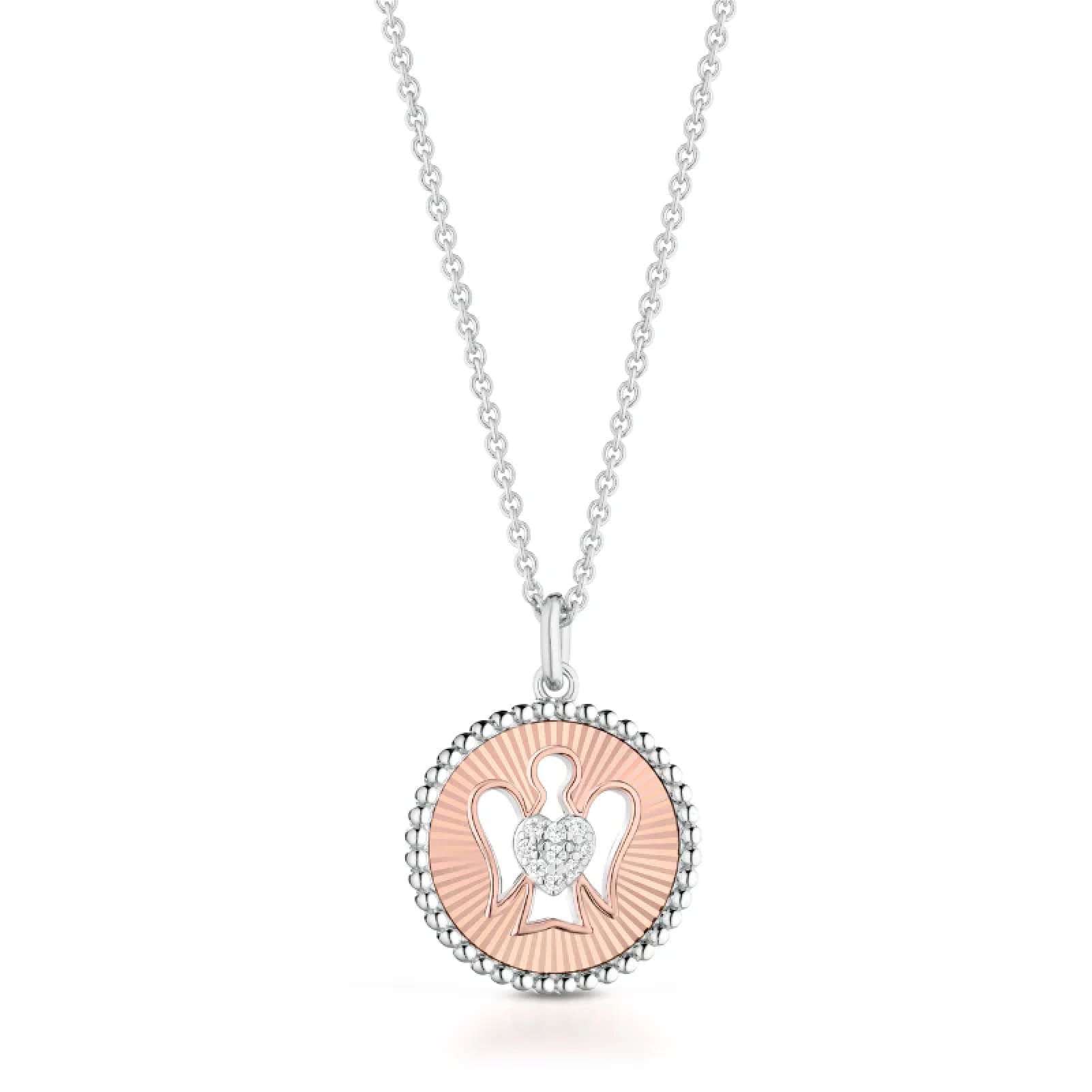 Collana Roberto Giannotti in argento con pendente tondo angelo MISURA UNICA