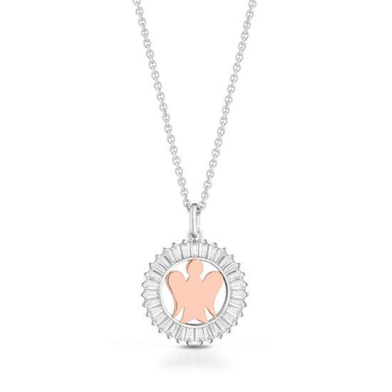 Collana Roberto Giannotti in argento con pendente angelo rosa MISURA UNICA