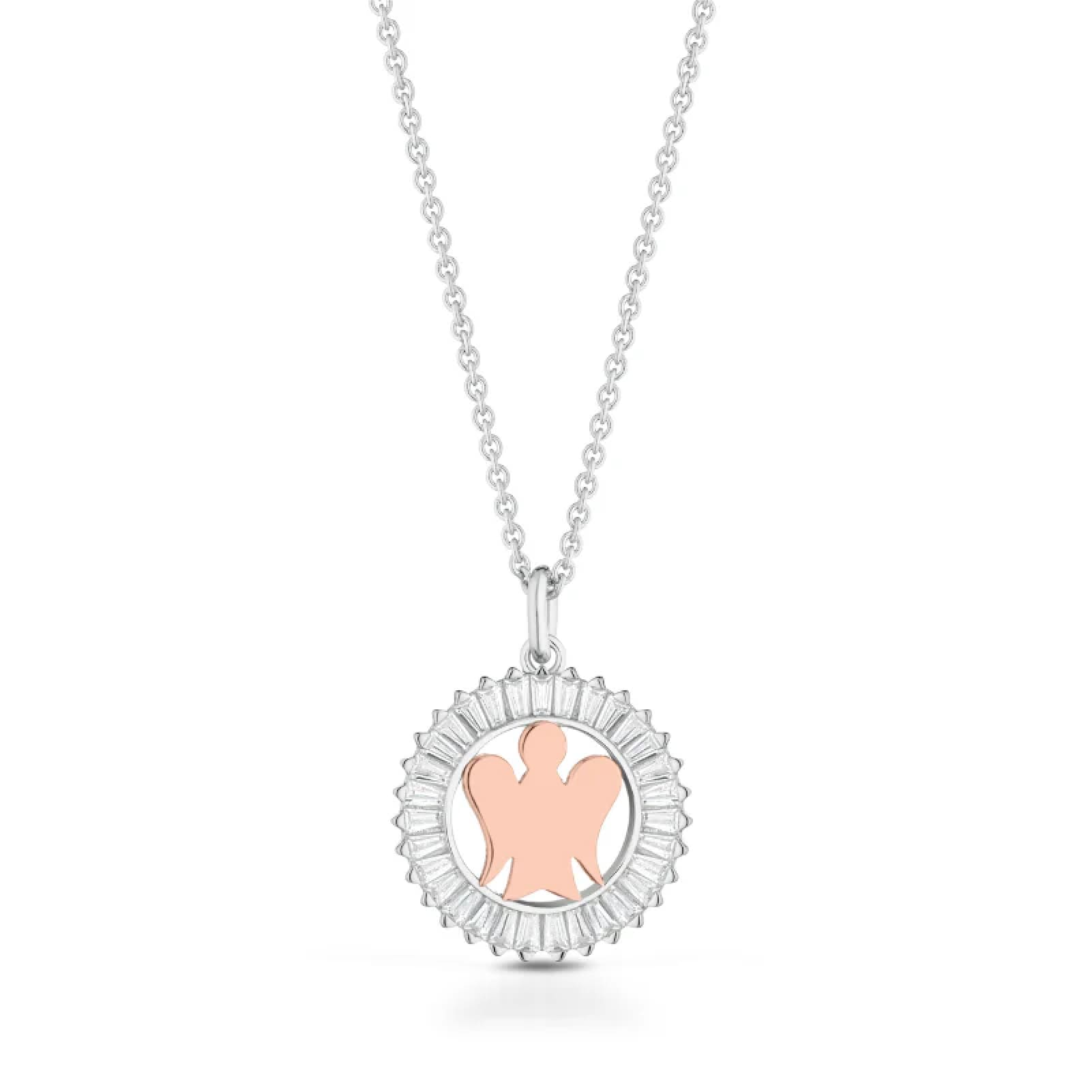Collana Roberto Giannotti in argento con pendente angelo rosa MISURA UNICA