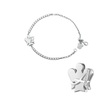 Bracciale tennis Roberto Giannotti argento lettera A zirconi