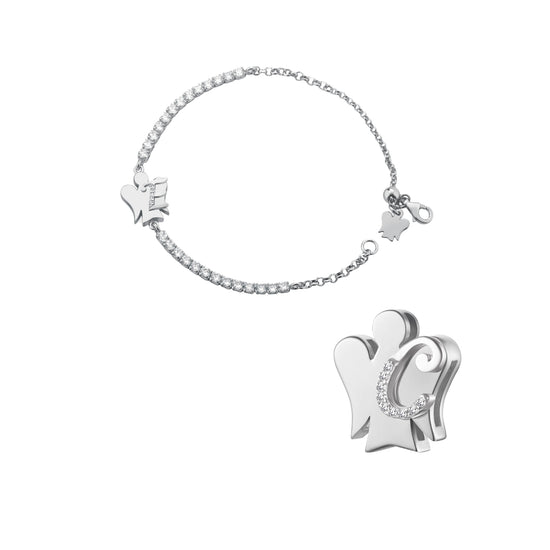 Bracciale tennis Roberto Giannotti argento lettera C zirconi
