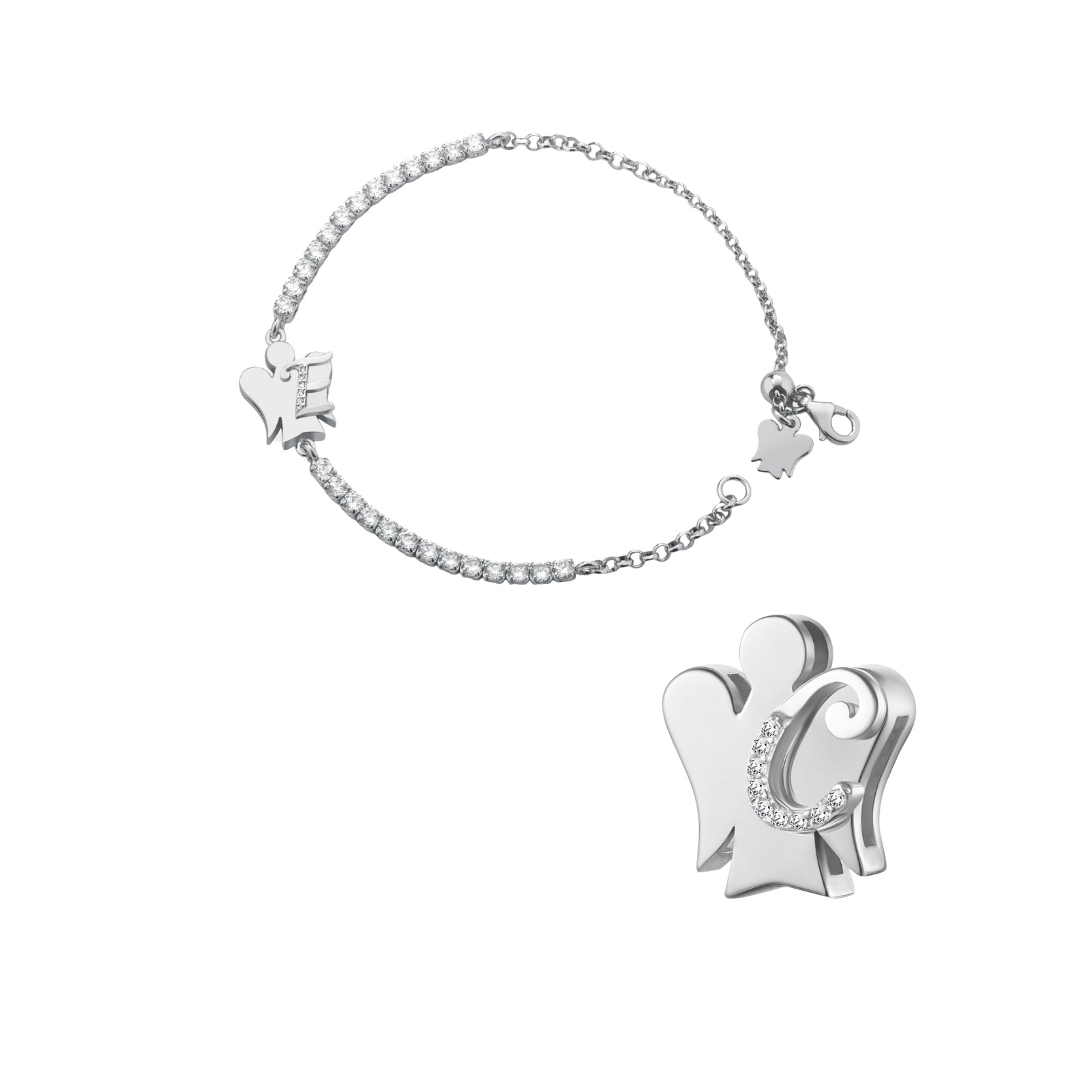 Bracciale tennis Roberto Giannotti argento lettera C zirconi
