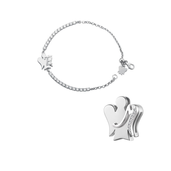 Bracciale tennis Roberto Giannotti argento lettera M zirconi