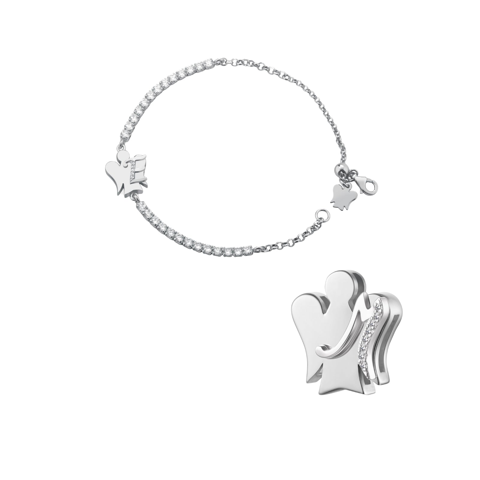 Bracciale tennis Roberto Giannotti argento lettera M zirconi