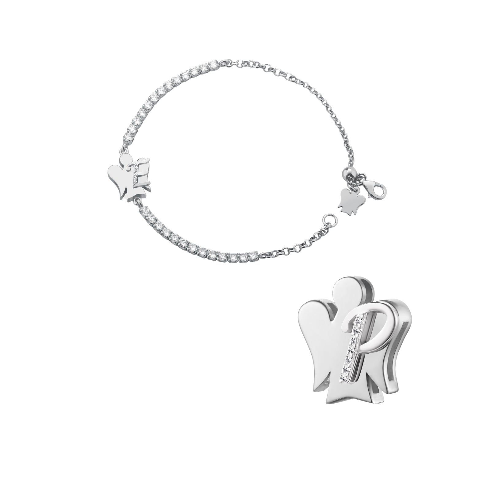 Bracciale tennis Roberto Giannotti argento lettera P zirconi