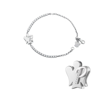 Bracciale tennis Roberto Giannotti argento lettera P zirconi