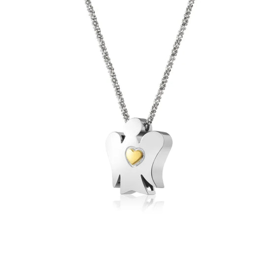 Collana Roberto Giannotti angelo in argento e cuore oro 9kt