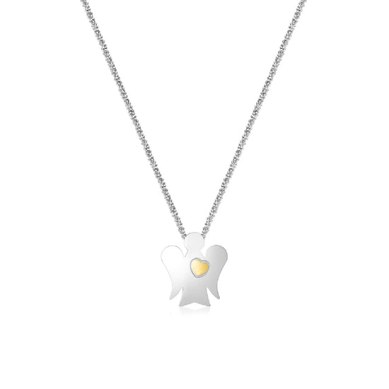 Collana Roberto Giannotti angelo in argento e cuore oro 9kt