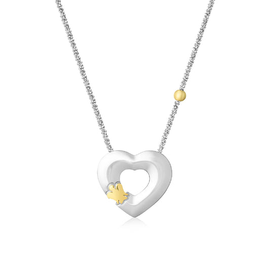 Collana Roberto Giannotti cuore in argento e angelo oro 9kt