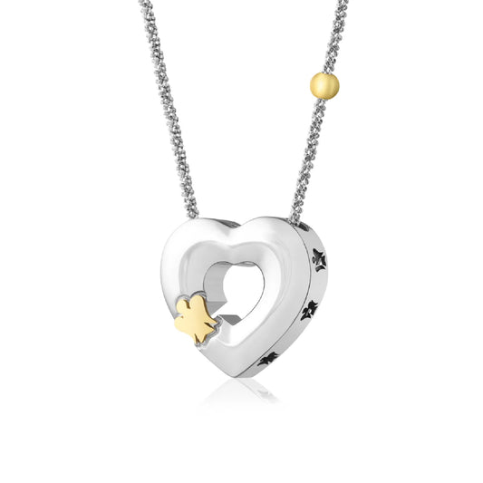 Collana Roberto Giannotti cuore in argento e angelo oro 9kt