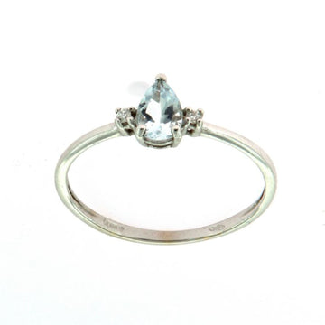 Anello Rose Diamanti oro 9kt acquamarina e diamante ct.0,02 SU MISURA