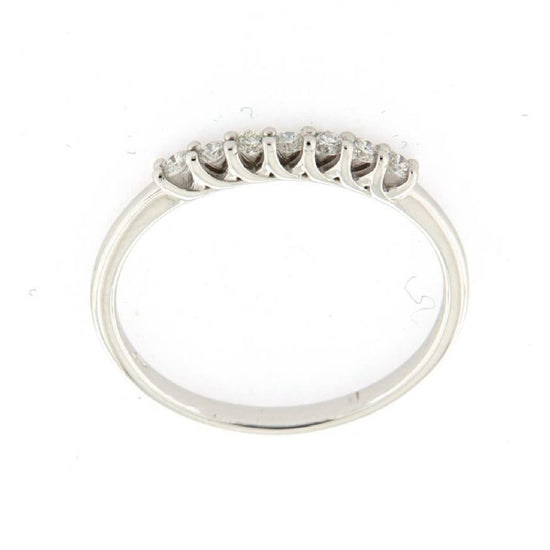 Anello Rose Diamanti in oro bianco 9kt con 7 diamanti ct.0,14 SU MISURA
