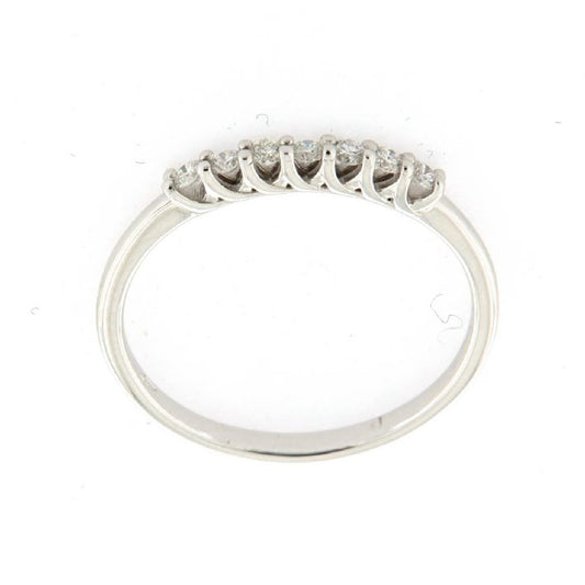 Anello Rose Diamanti in oro bianco 9kt con 7 diamanti ct.0,14 SU MISURA