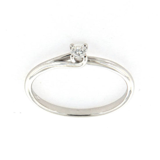 Anello Rose Diamanti oro bianco 9kt e diamante ct.0,10 donna SU MISURA