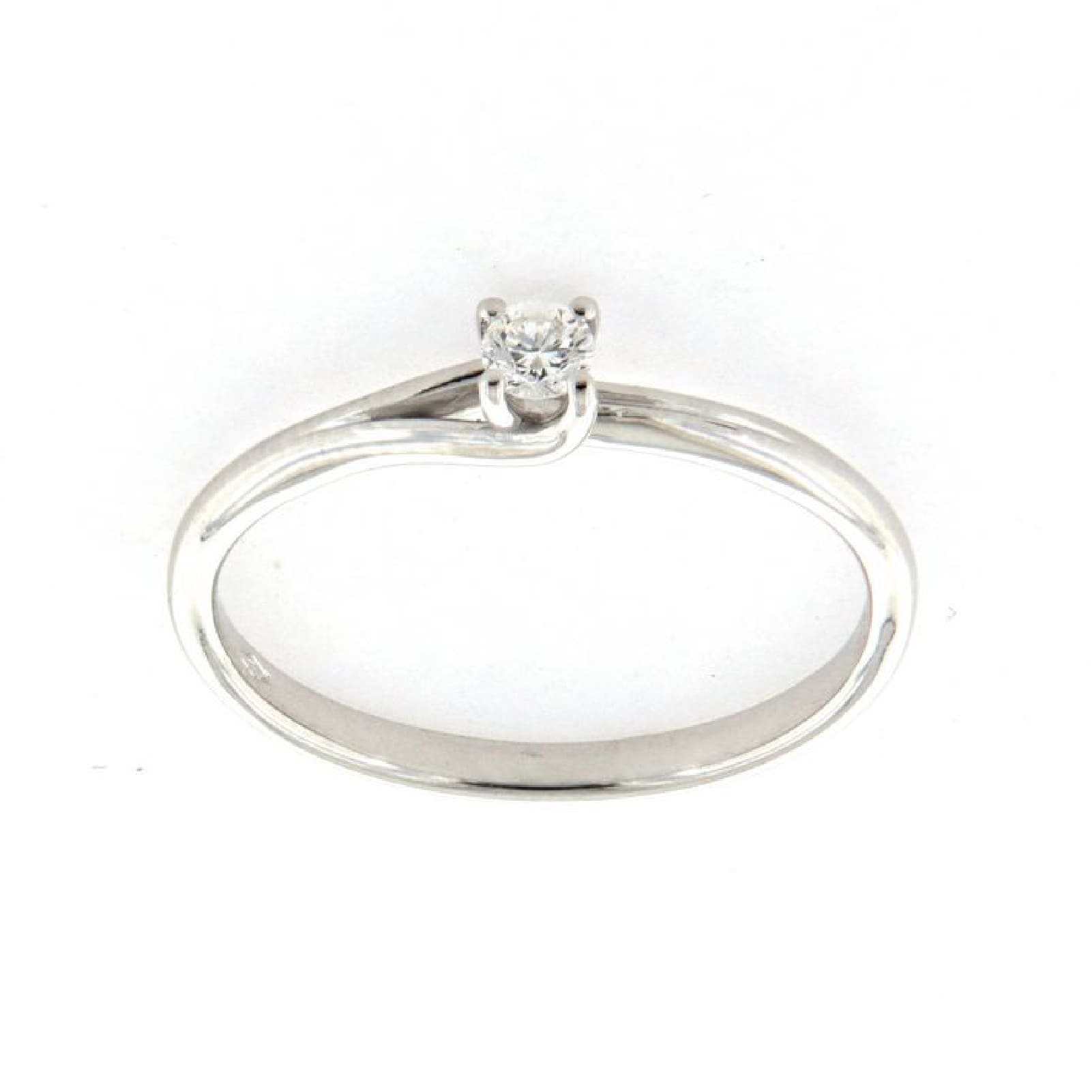 Anello Rose Diamanti oro bianco 9kt e diamante ct.0,10 donna SU MISURA