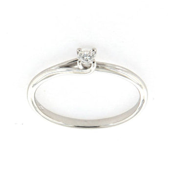 Anello Rose Diamanti oro bianco 9kt e diamante ct.0,10 donna SU MISURA