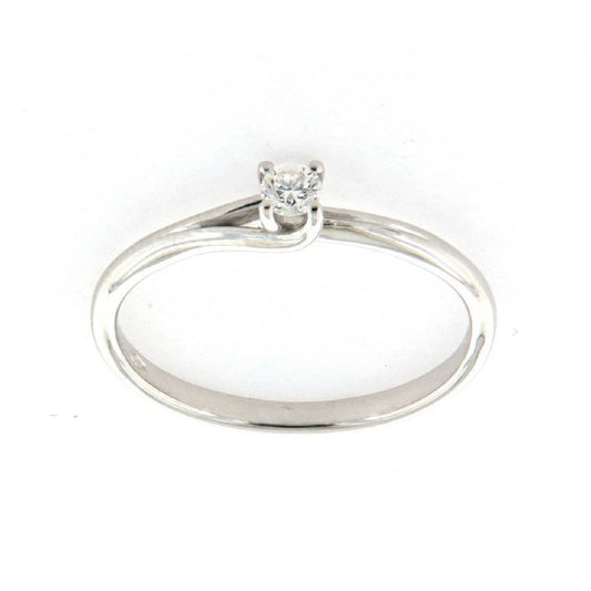 Anello Rose Diamanti oro bianco 9kt e diamante ct.0,10 donna SU MISURA