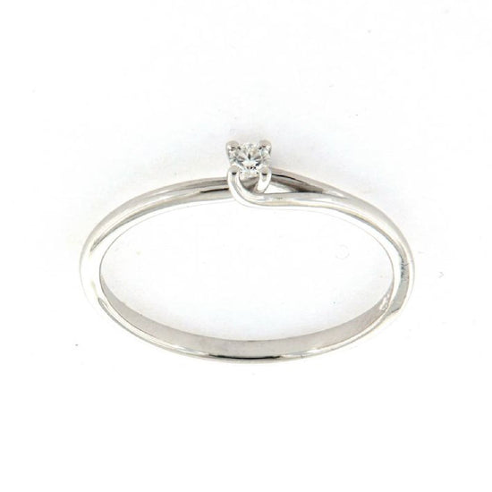 Anello Rose Diamanti oro bianco 9kt e diamante ct.0,05 donna SU MISURA