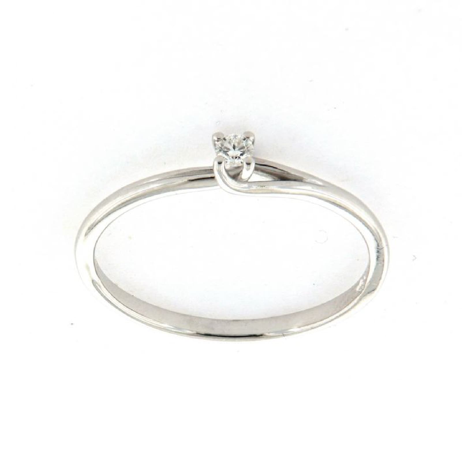 Anello Rose Diamanti oro bianco 9kt e diamante ct.0,05 donna SU MISURA